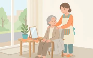 体調不良時に訪問理美容を中止する判断ポイントを表すイラスト