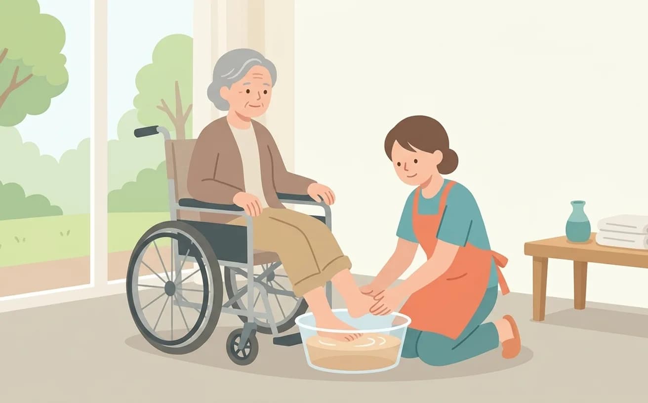 非医療フットケア・ネイルとは？医療的フットケアとの違いを表すイラスト