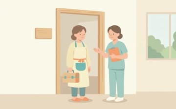感染対策が必要な部屋で訪問理美容を使う確認ポイントを表すイラスト