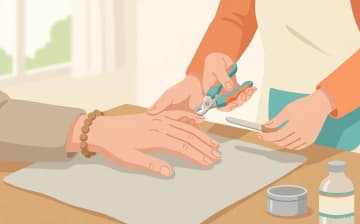 ネイルケア・フットケアを依頼するときの確認ポイントを表すイラスト