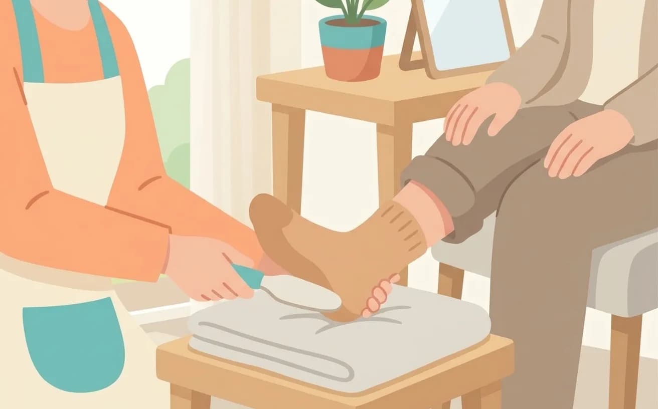 医療行為ではないフットケアの確認ポイントを表すイラスト