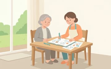 訪問理美容サービス選びの全体手順を表すイラスト
