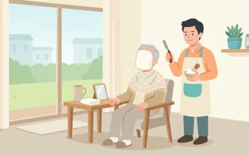 顔そりを訪問理美容で頼むときの確認ポイントを表すイラスト