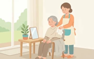 皮膚が弱い方の訪問理美容で確認することを表すイラスト