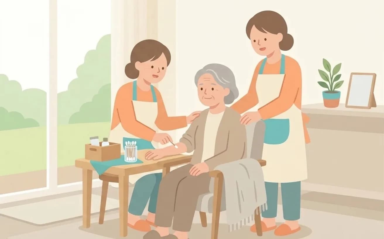 カラー・パーマ前に同意と体調を確認するポイントを表すイラスト