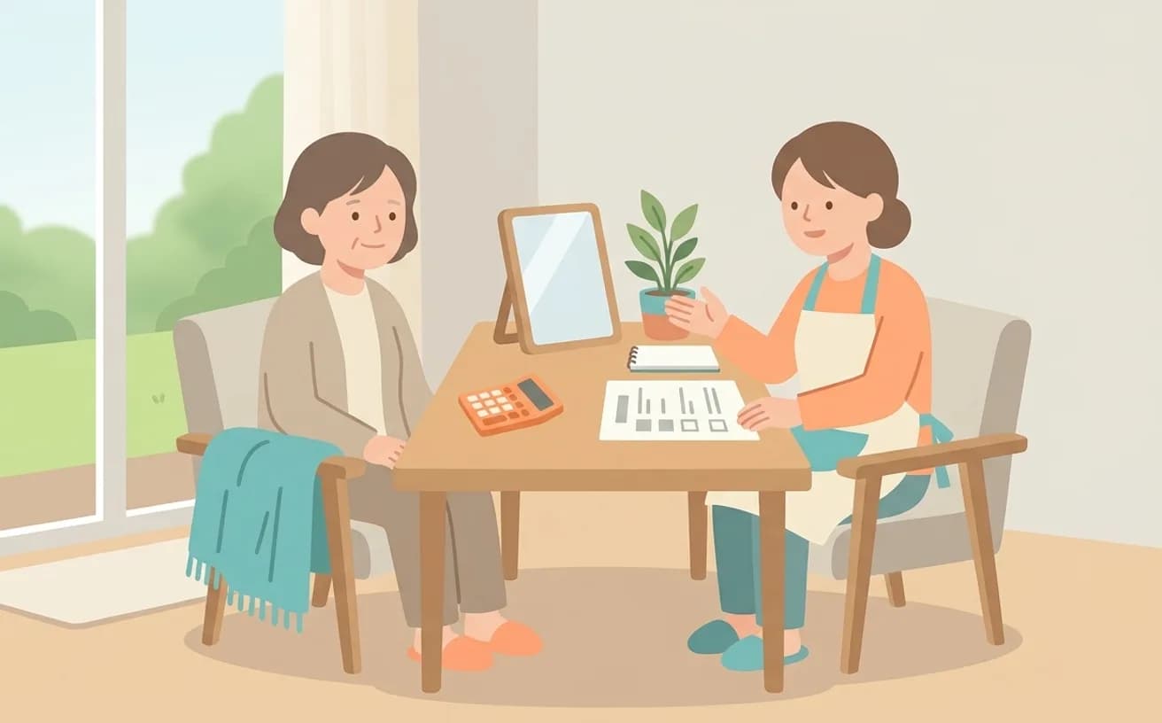 費用の仕組み|訪問理美容・フットケアは自費サービスを表すイラスト