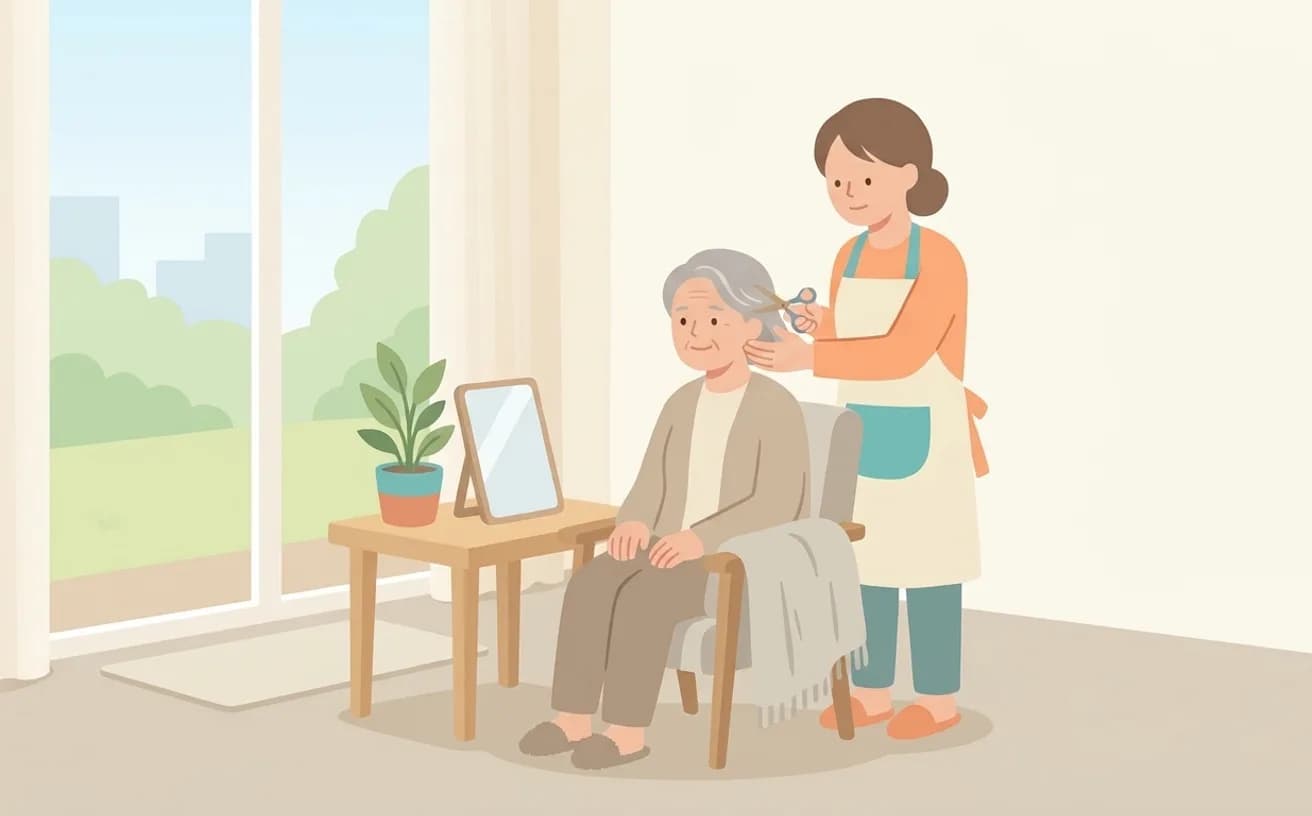 はさみ・かみそりを使う施術の安全確認ポイントを表すイラスト