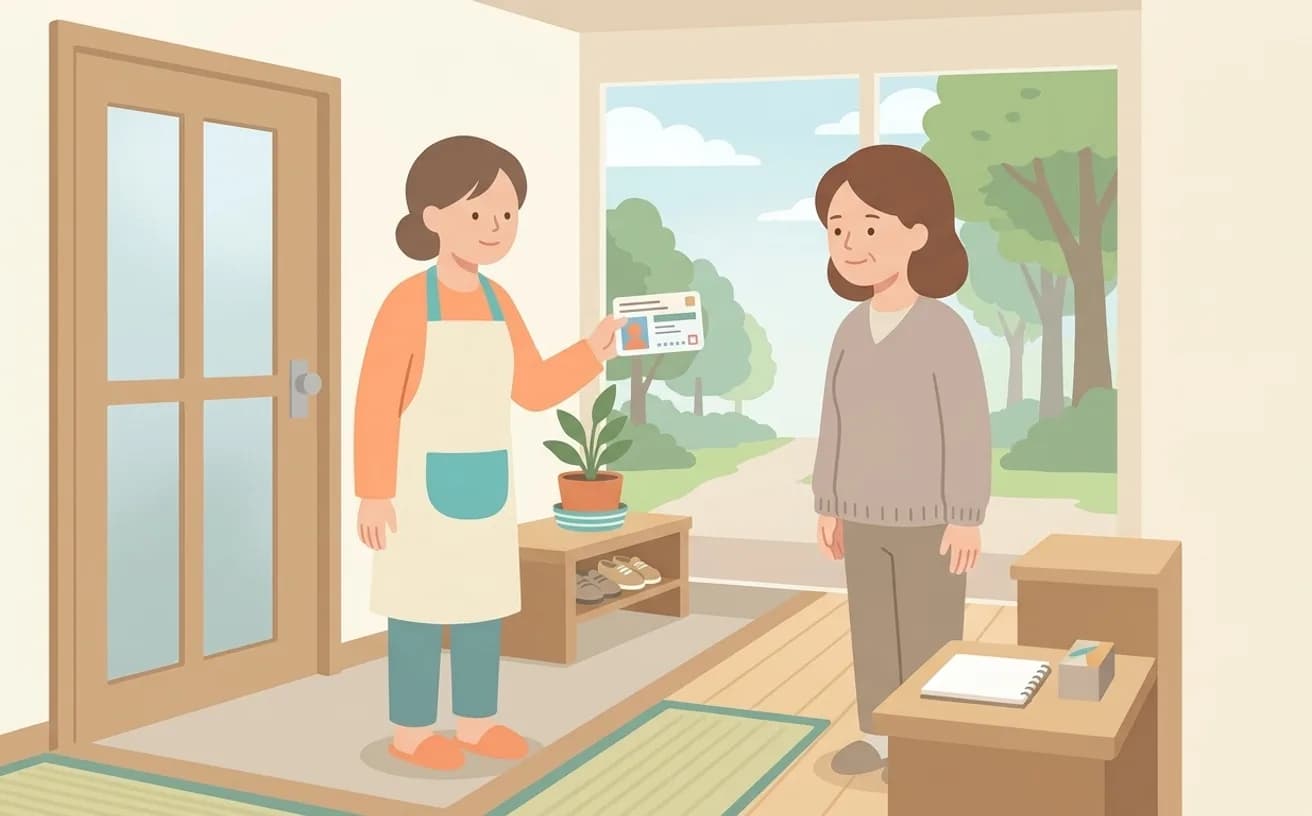 届出・資格の確認方法を表すイラスト